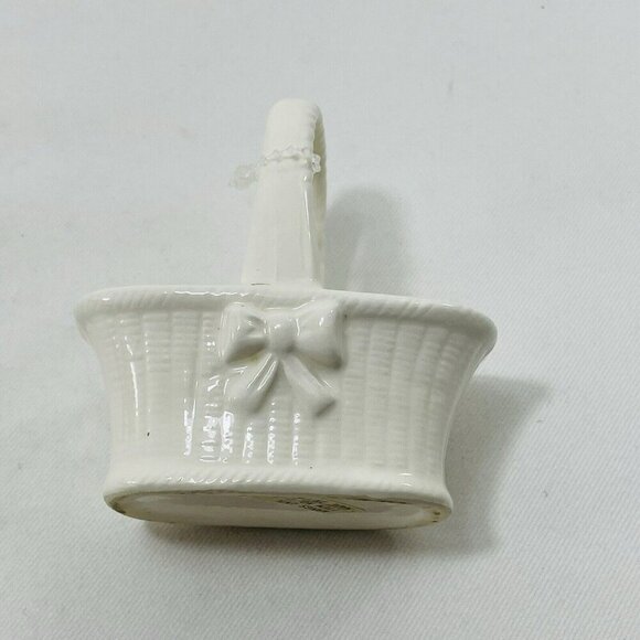 Vintage Wangs Trinket Box Basket Ceramic Woven Textured Jewelry Ring Pin Storage - Picture 4 of 10